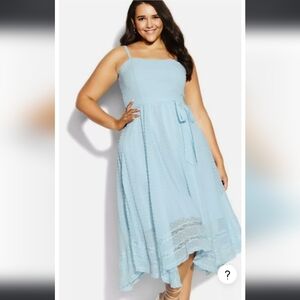 City Chic Cream Sleeveless Cowl Neck Midi Dress